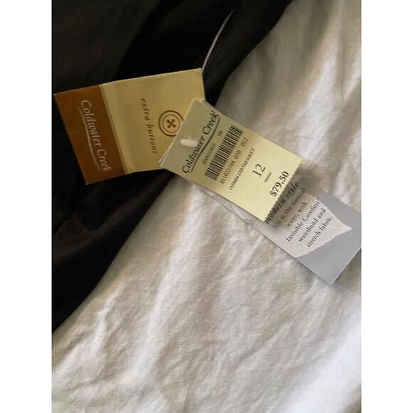 Black Silk Blend Tailored Pants Size 12 Modern Style With Comfort Waistband & Po - Picture 3 of 12